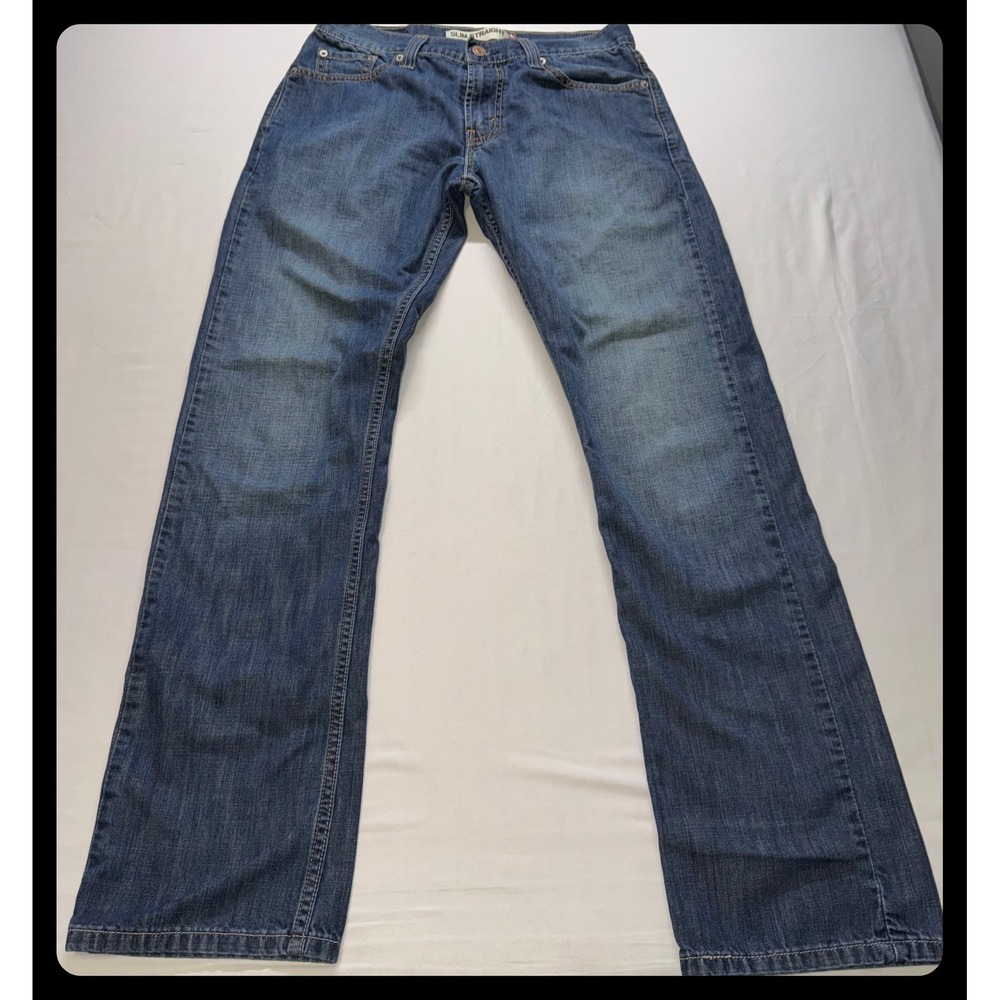 Levi's 514 Slim Straight Mens W30 L32 Blue Denim Jeans Casual